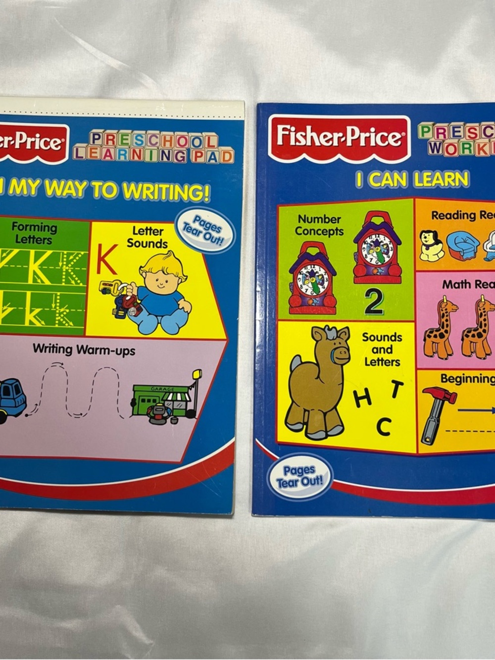 Vintage Fisher Price Little People Learning Pad Workbook Lot‎ 1997 2000 New